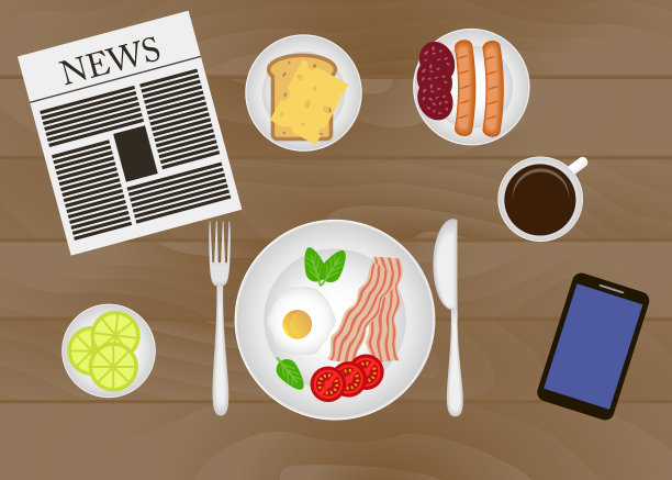 早餐餐桌设置早餐图标图片下载