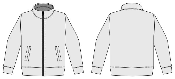 休闲运动衫(运动训练服)矢量插图/白色图片下载