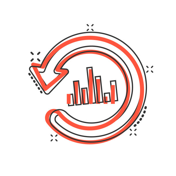 增长条形图图标在漫画风格增加图片下载