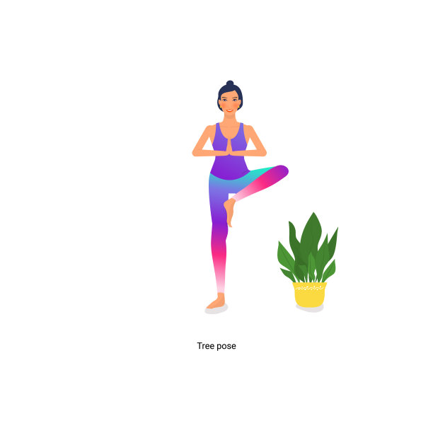 美丽的女孩正在做瑜伽站立姿势图片下载