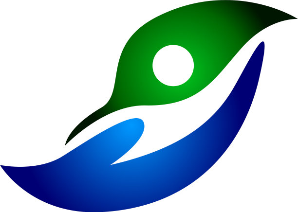 快乐人类跳跃绿色健康护手图标标志图片下载