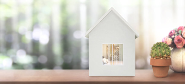 房子模型有空间。住宅和房地产概念图片下载