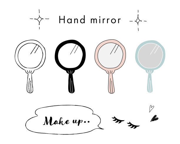 时尚可爱的手镜涂鸦插图图片下载