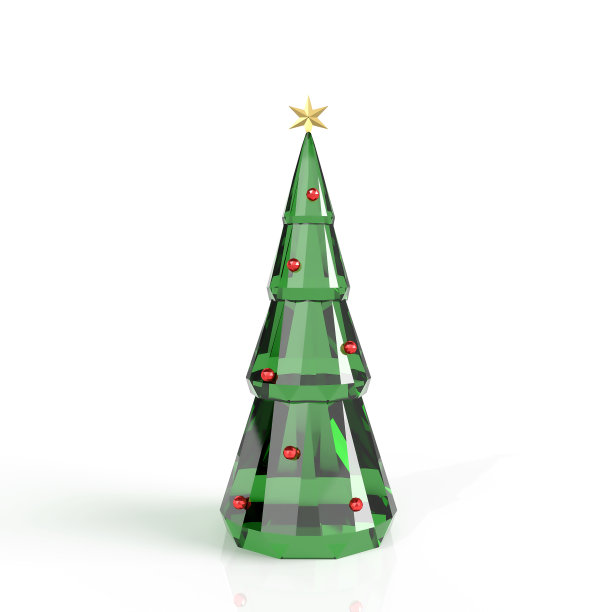 3D渲染水晶圣诞树图片下载