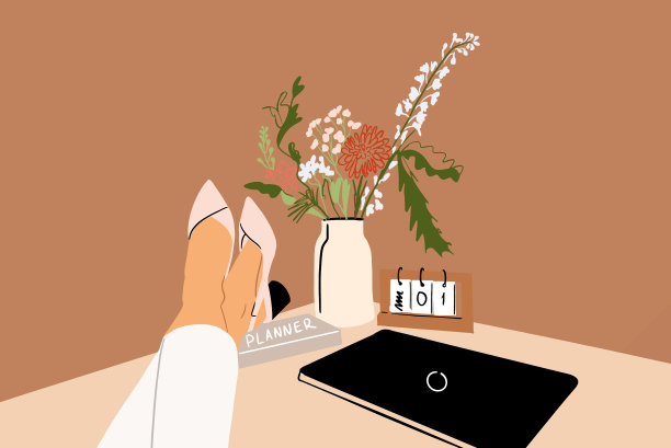 美丽舒适的家庭办公室图片下载