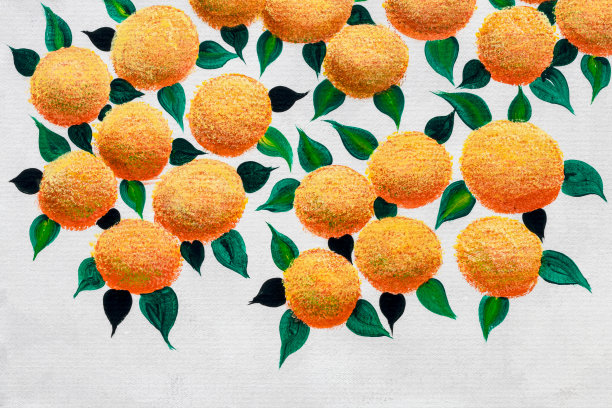 白色背景上的粗糙的橙色画。图片下载