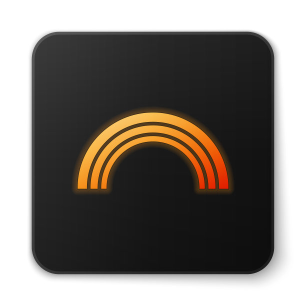 橙色的霓虹灯彩虹图标孤立在白色图片下载