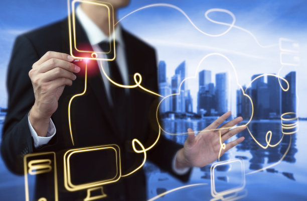 云计算技术和在线数据存储，实现全球数据共享。图片下载