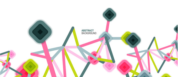 抽象的正方形网点连接方式图片下载