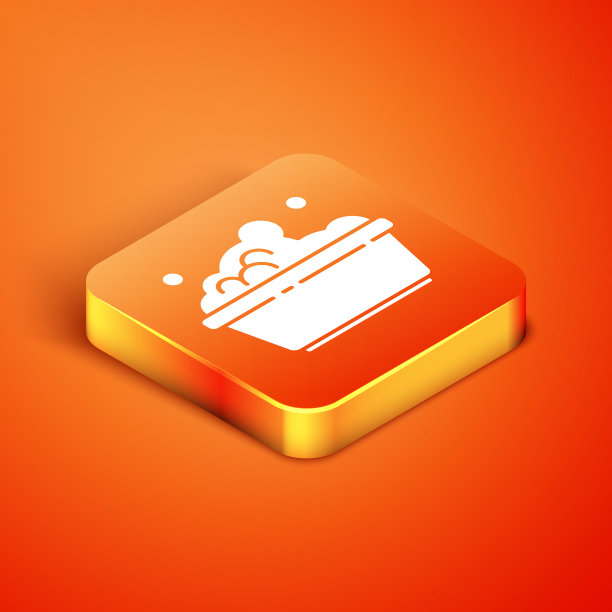 等距塑料盆与肥皂泡沫图标图片下载