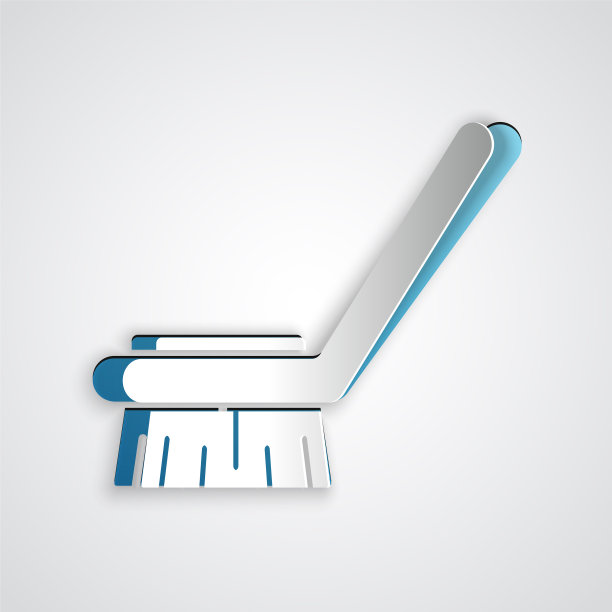 剪纸刷清洗图标孤立灰色图片下载