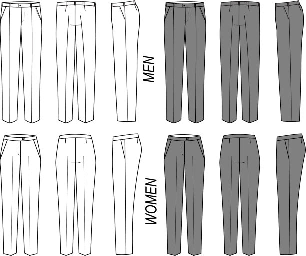 优雅的经典长裤长裤的女人和男人图片下载
