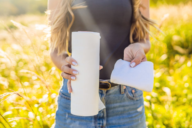“零浪费”的概念。使用竹毛巾或一次性湿巾。零浪费、绿色、自觉的生活理念图片下载