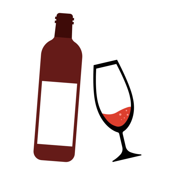 酒瓶和酒杯孤立在白色背景上。图片下载