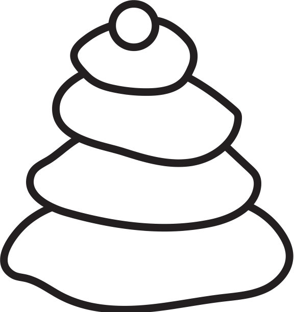 黑色线堆栈热石头图标孤立在白色图片下载