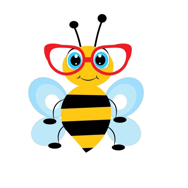 可爱的卡通动物与眼镜矢量插图图片下载