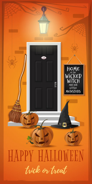 万圣节夜派对的垂直横幅图片下载