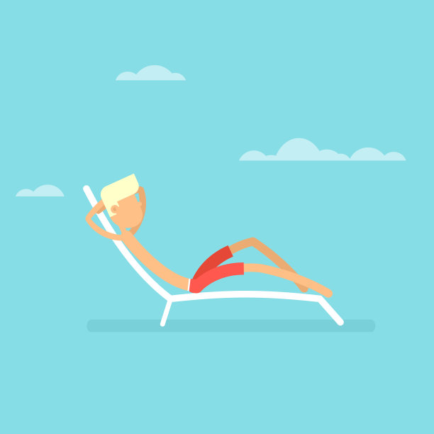 沙滩椅上的男人图片下载