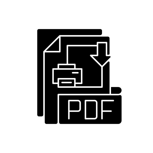 PDF文件黑色字形图标图片下载
