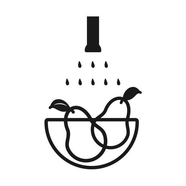 清洗食物图标。艺术设计。矢量插图孤立在白色背景。防病毒，水果消毒图片下载