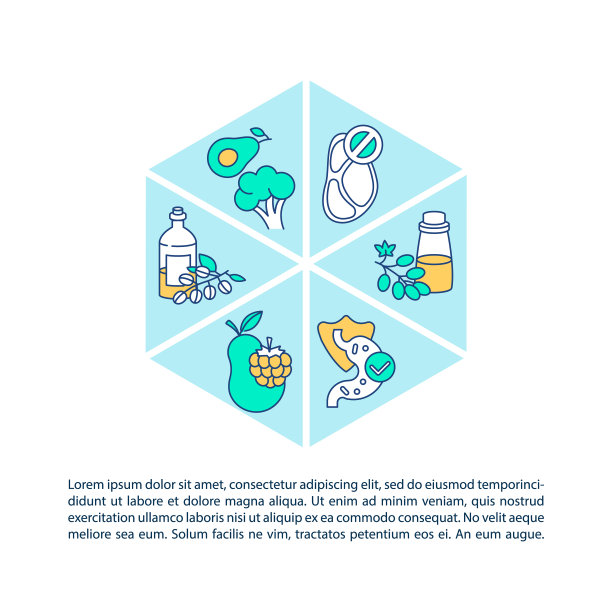 素食饮食概念图标与文字图片下载