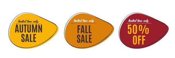 秋天销售，50折，秋天折扣标签，横幅设计模板，矢量图片下载