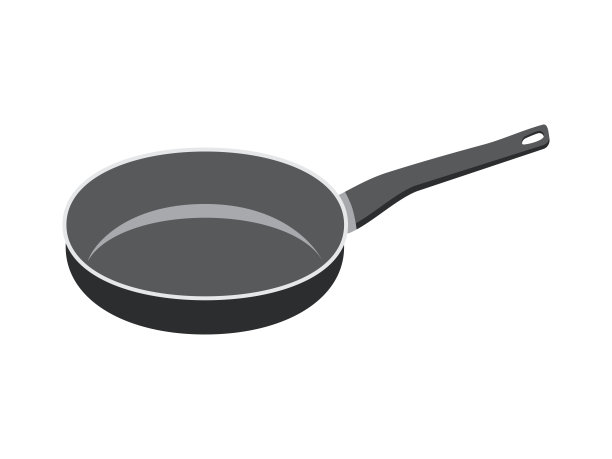 黑色煎锅孤立在白色背景。图片下载