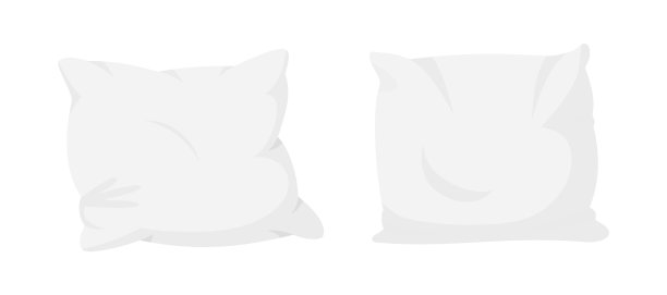 白色枕头平卡通设置家庭内部图片下载