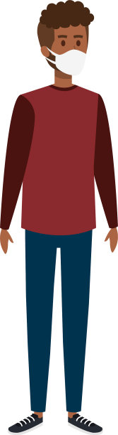 年轻人用面罩隔离图标非洲式爆炸图片下载