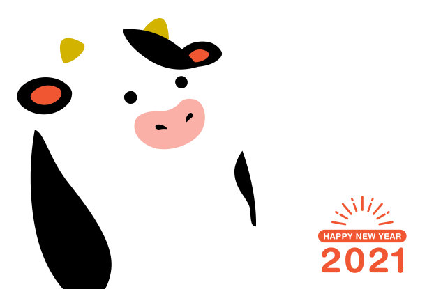 牛年贺年卡，明信片模板附有信件素材图片