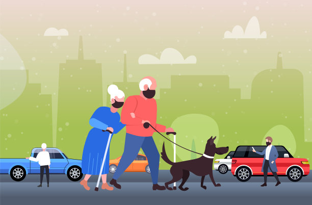 成熟的夫妇遛狗老男人女人图片下载