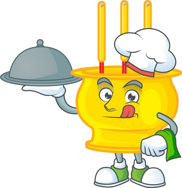 卡通中国金香厨师吃东西图片下载