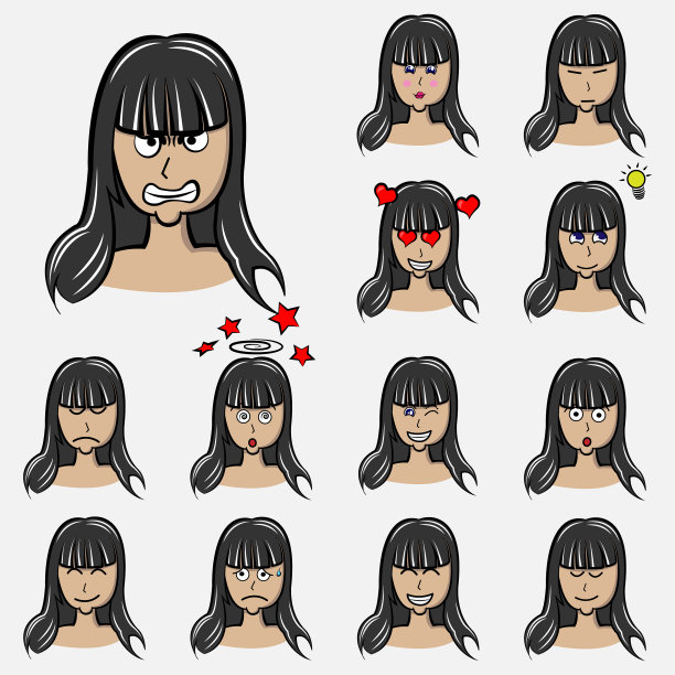 女刘海让女人的情绪变脸图片下载