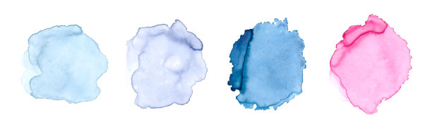 设置彩色水彩污渍设计元素图片下载