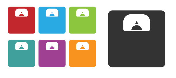 黑色浴室秤图标孤立在白色上图片下载