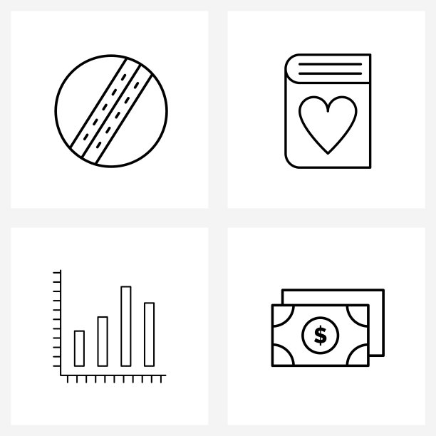 股票图标设置4线符号的球条图片下载