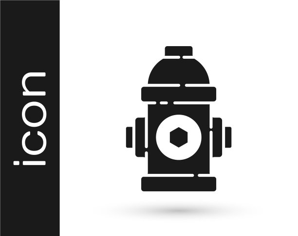 灰色消防栓图标孤立在白色上图片下载