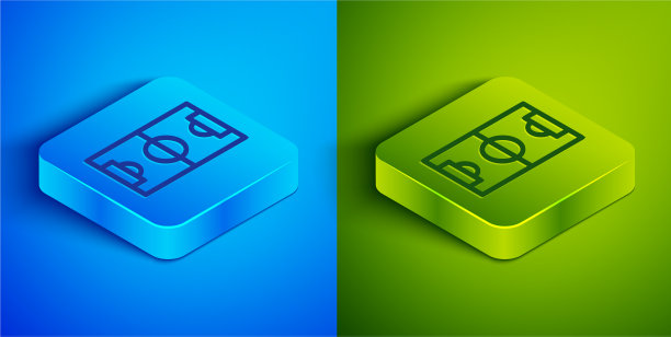 足球或足球场的等距线图标图片下载