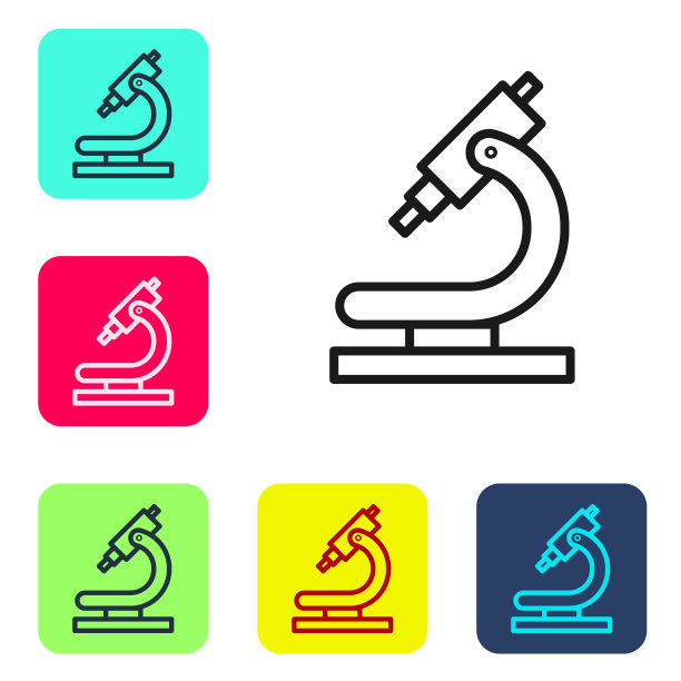 显微镜下的黑线图标孤立在白色上图片下载