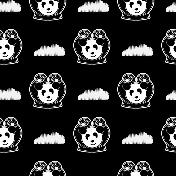 可爱的熊猫晚上重复图案熊举手图片下载