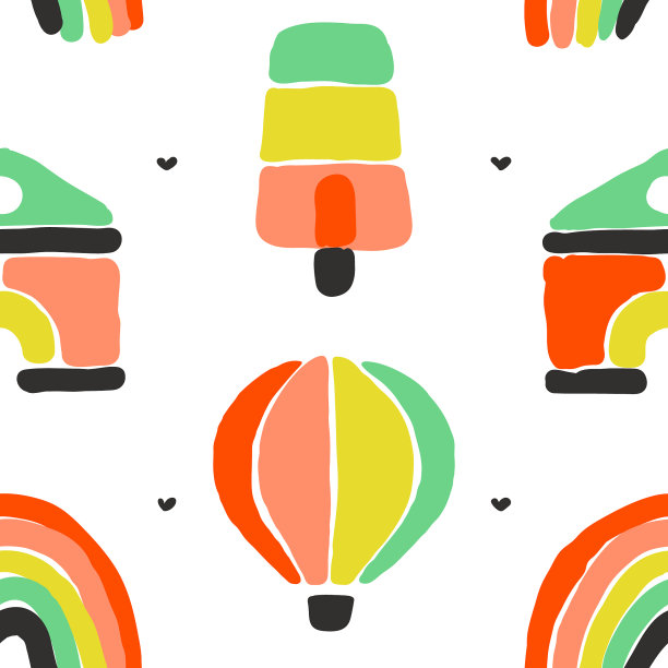 彩虹冰淇淋气球无缝图案图片下载