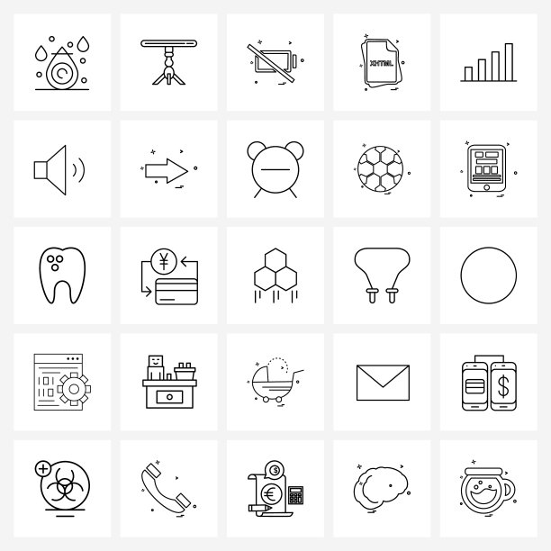 25个用于网页和手机的通用线图标图片下载