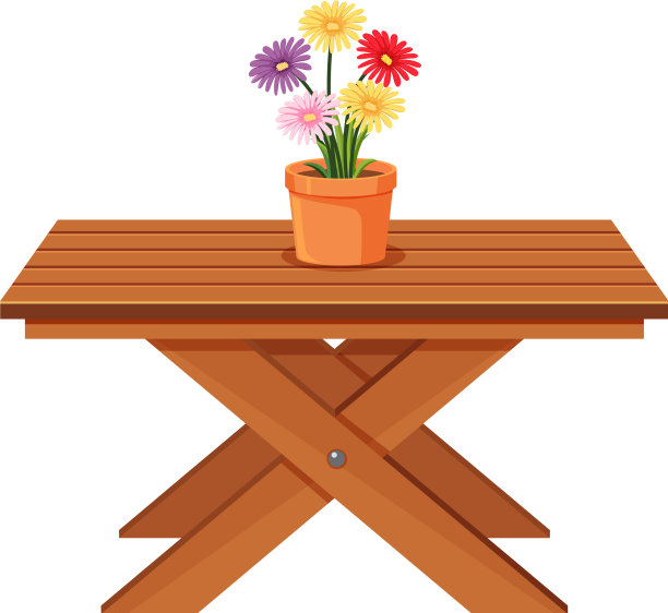 白色背景的木桌上放着鲜花图片下载