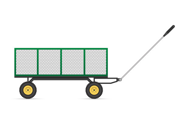 绿色花园手推车孤立在白色图片下载