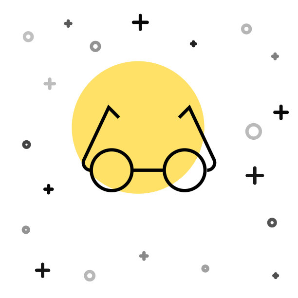 黑线眼镜图标孤立在白色图片下载