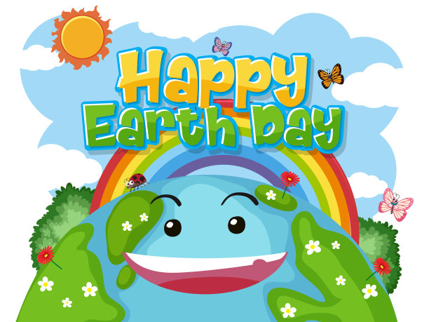 笑脸地球日的海报设计图片下载