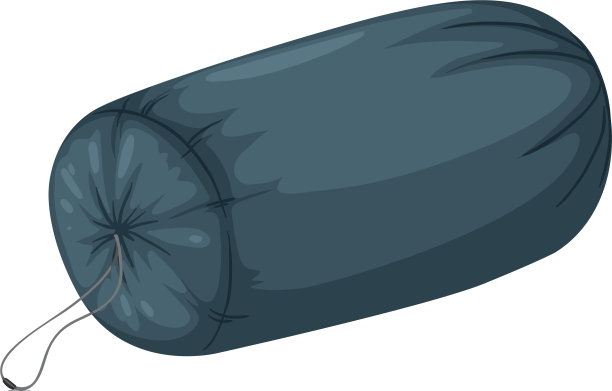 白色背景的灰色睡袋图片下载