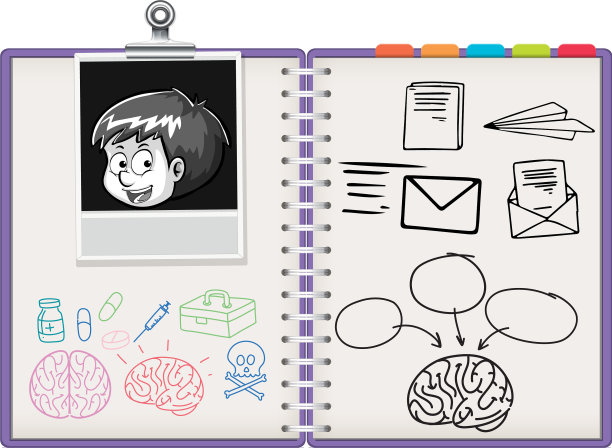 打开带笔记的笔记本图片下载