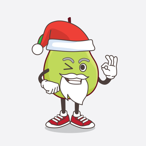 番石榴果卡通圣诞老人吉祥物人物图片下载