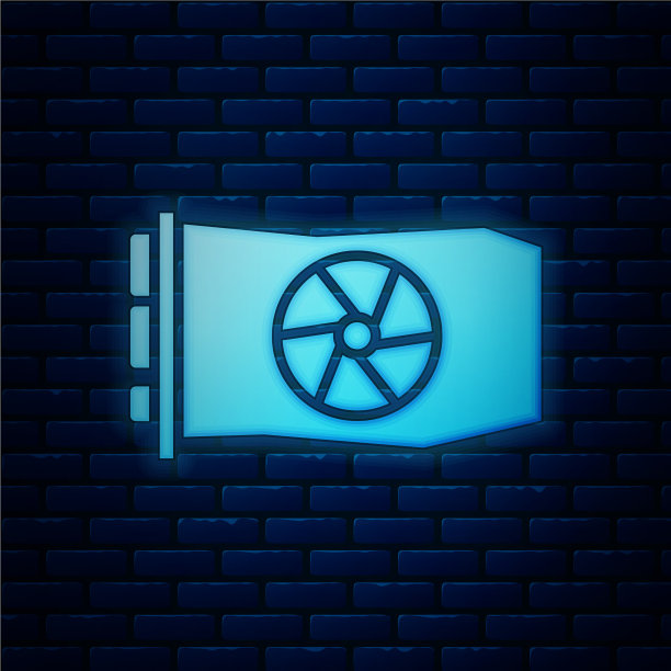 发光的霓虹灯视频显卡图标隔离图片下载